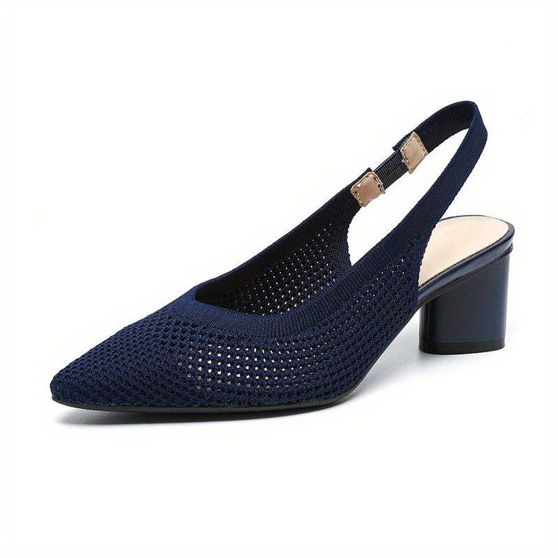 Ayollar uchun chunky tovonli to'qilgan sandallar, mustahkam rangli uchburchak barmoq, elastik tasma va havo o'tkazuvchi orqa dizayn bilan.