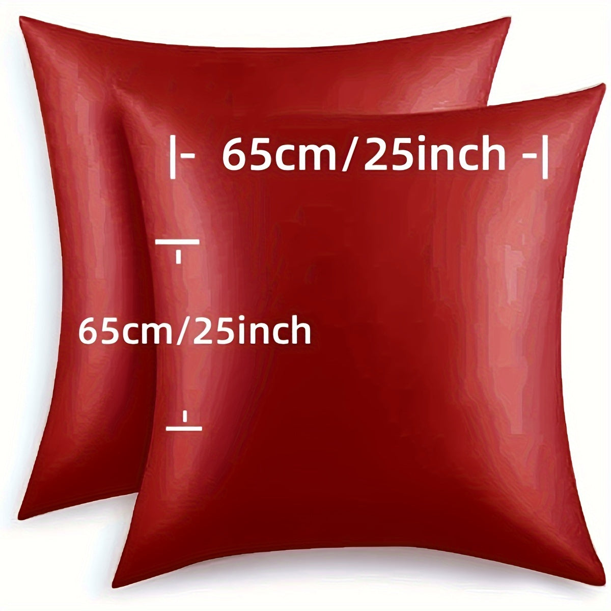 Luxurious Satin Pillowcases Solid Color Zipper Closure Skin-Friendly Hair-Protective