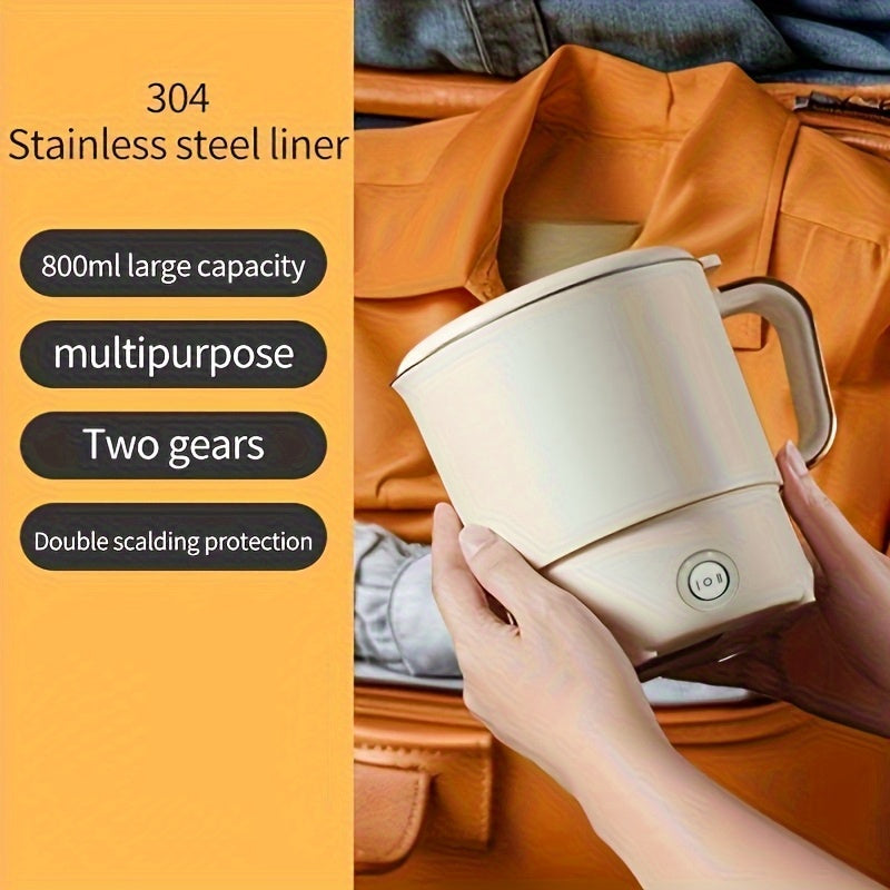 Olla eléctrica plegable de acero inoxidable portátil mini para arroz para 1-2 personas