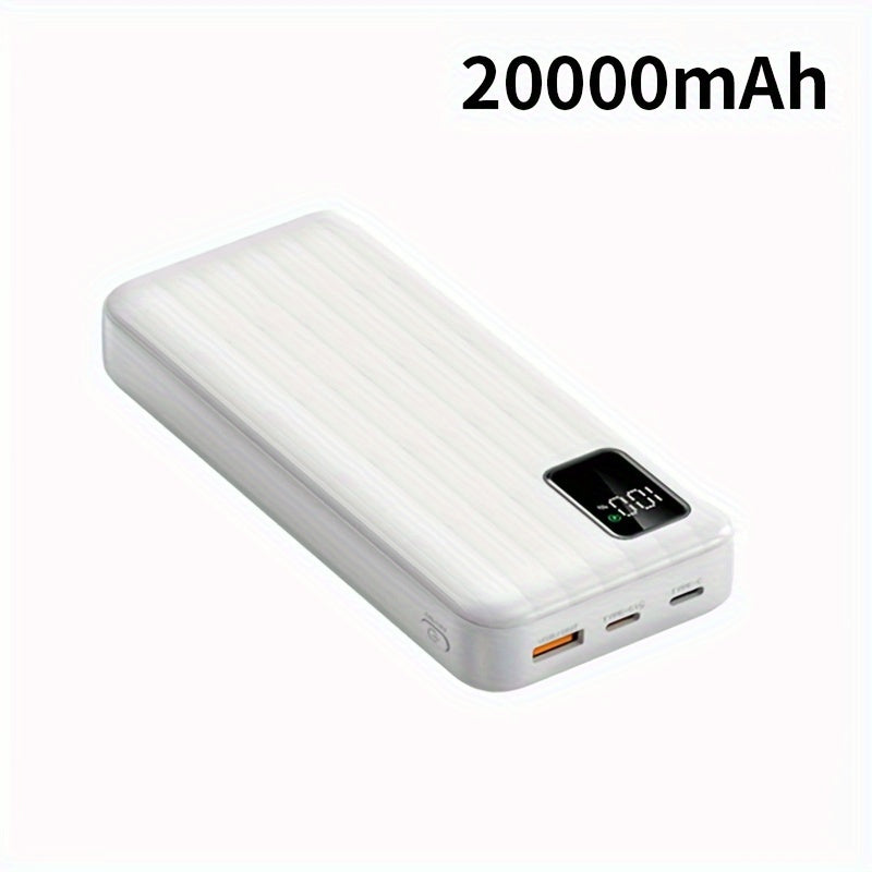 20000mAh Portable Power Bank with 22.5W Fast Charging USB Type-C LED Display Dual Input Output Compact