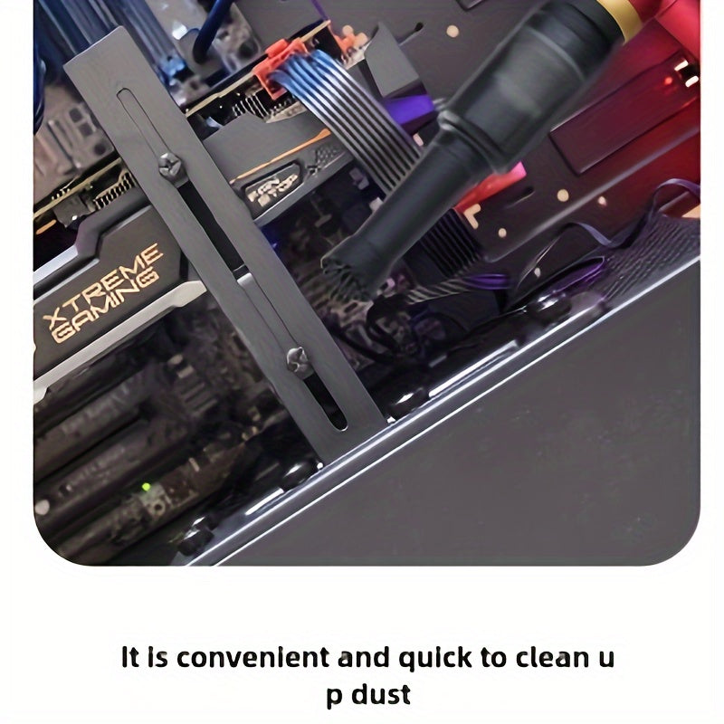 High-Speed 7-in-1 Multi-Function Fan with 80,000 RPM Motor Red and Gold