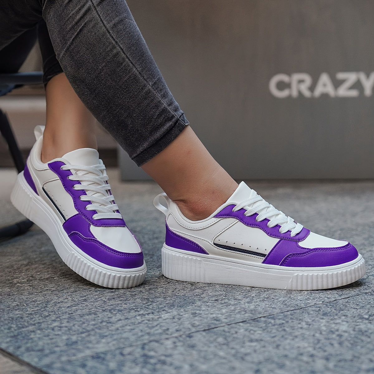 Pink White Color-Block Casual Sneakers for Women Low-Top Running Shoes