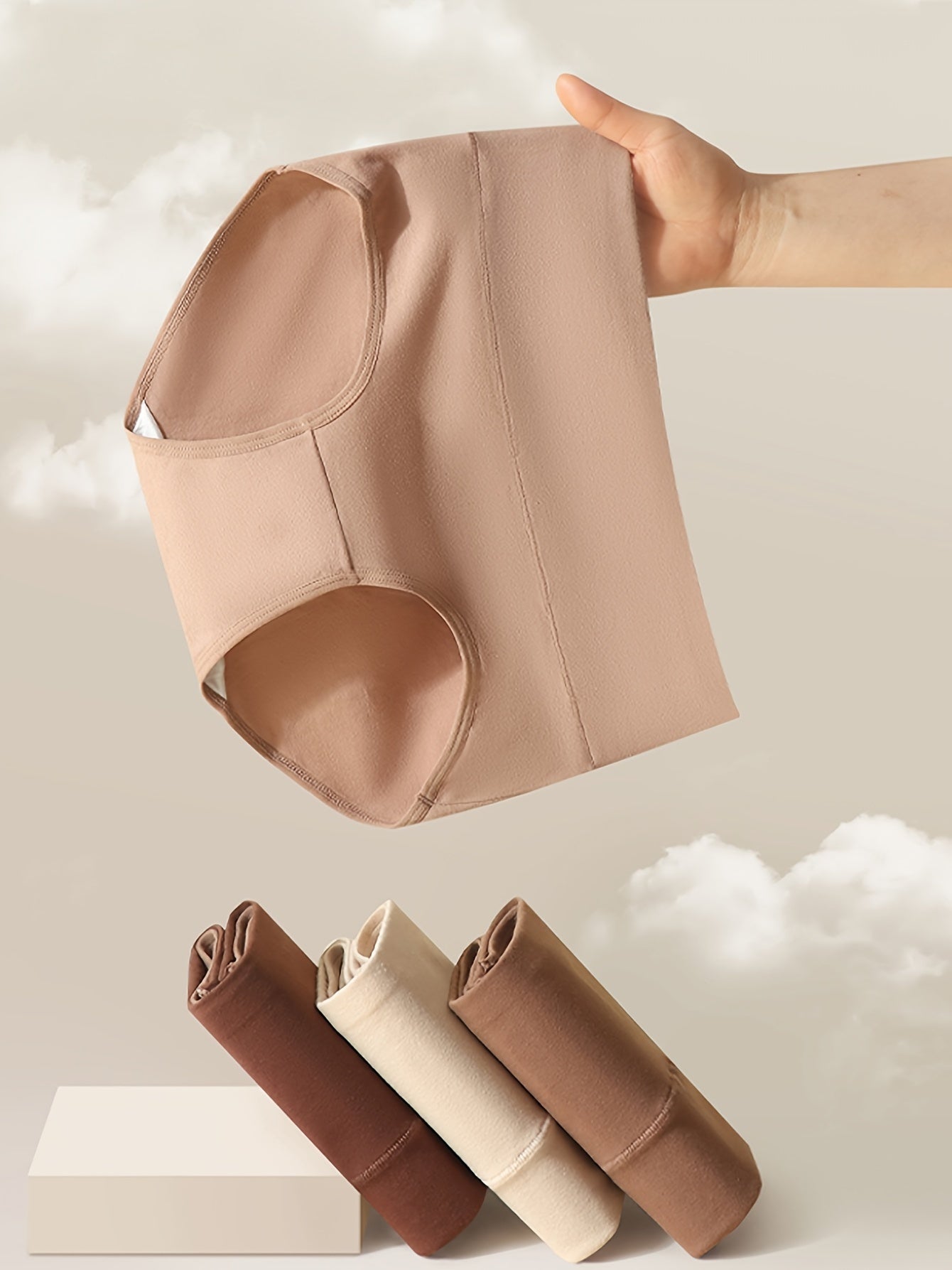 4-Pack Seamless High Waist Women's Briefs Breathable Comfortable Lingerie