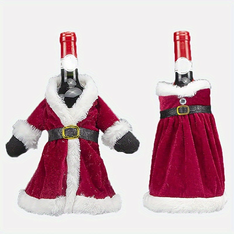 Christmas Red Wine Bottle Cover with Leak-Proof Travel Case and Cute Polyester Sweater Design