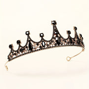 Черная кристальная тиара с камнями-стразами для свадеб и вечеринок, элегантное свадебное украшение для волос