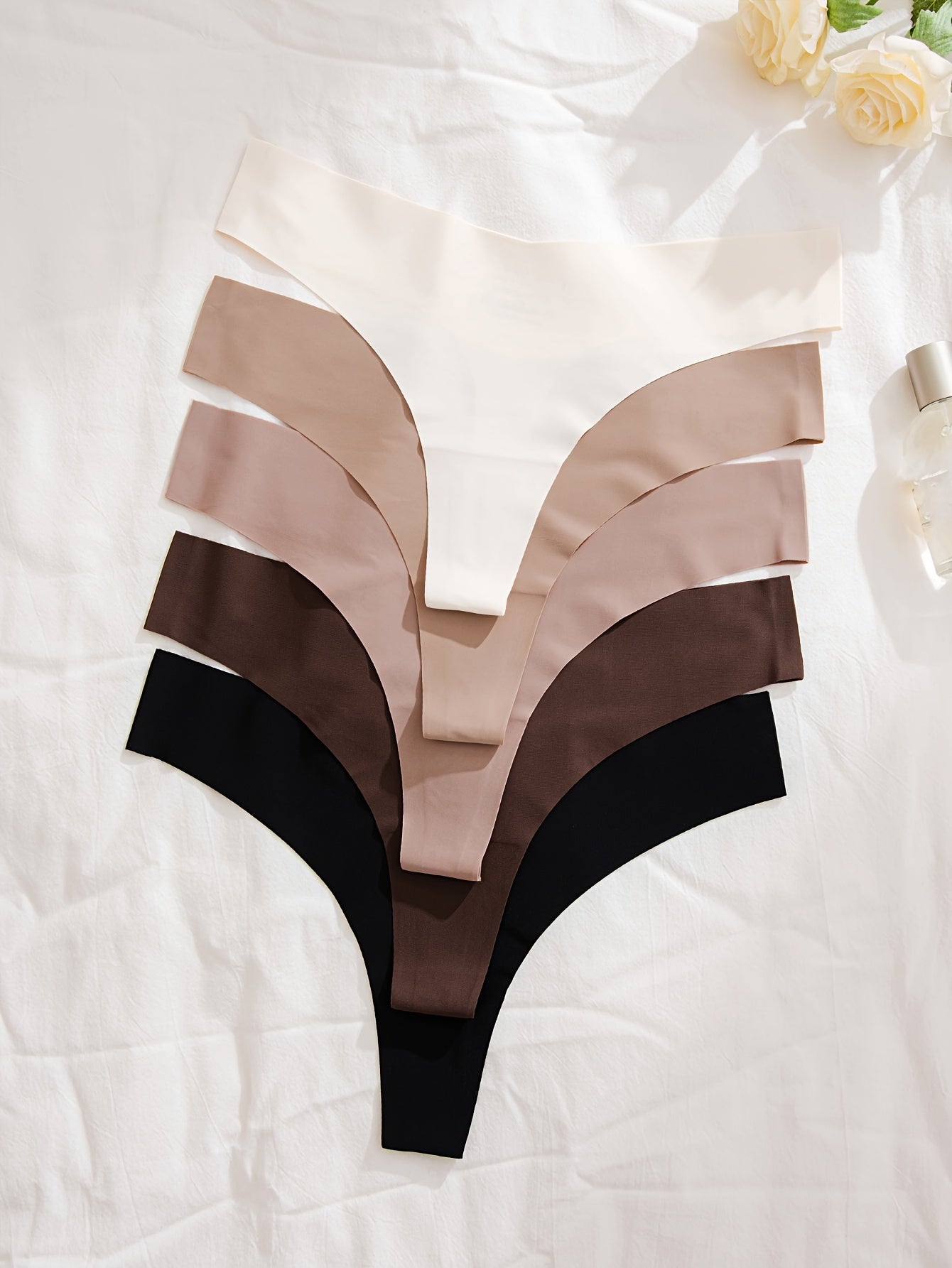 Pack de 5 tangas femeninas sin costuras, transpirables y cómodas