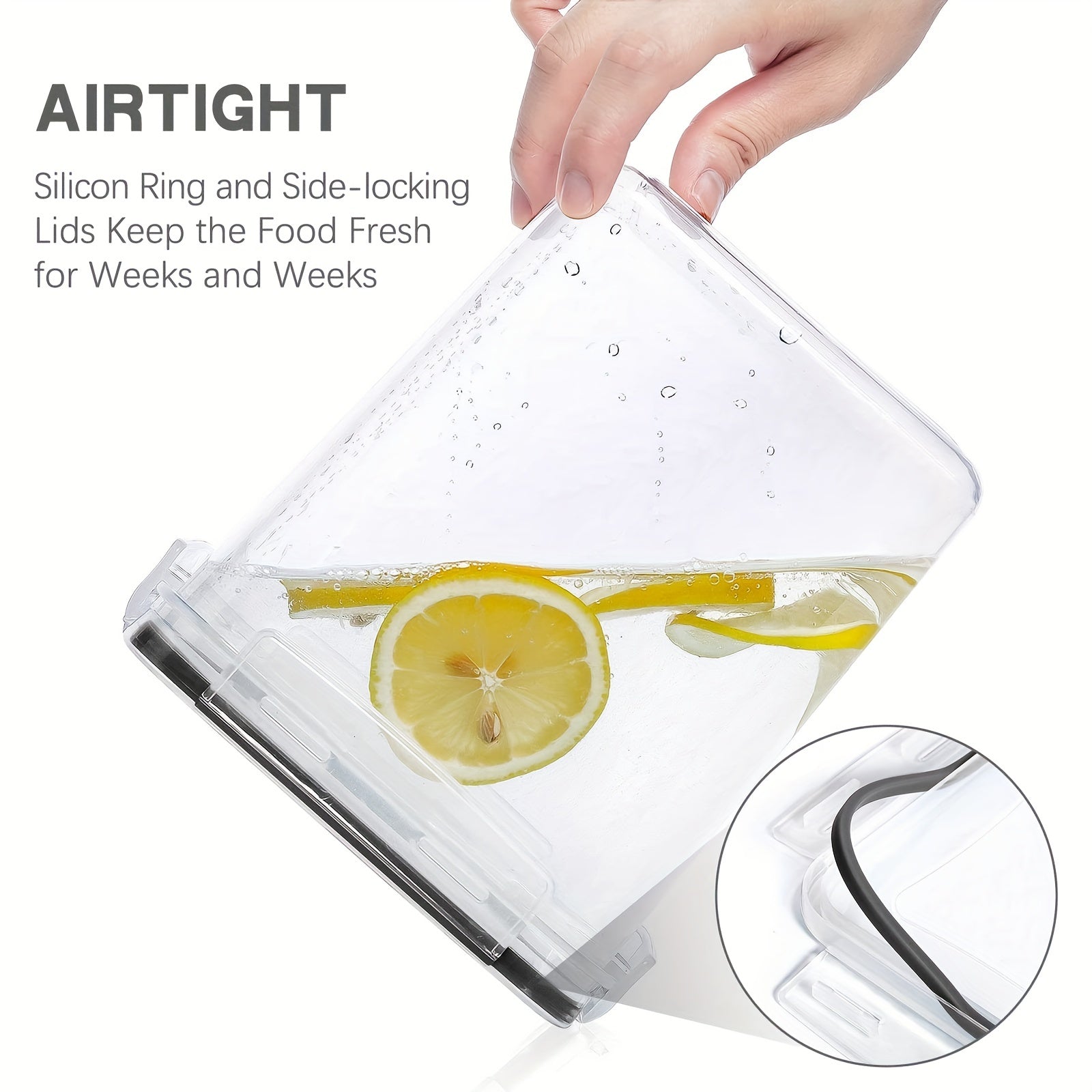 Juego de 5 recipientes de almacenamiento de alimentos a prueba de aire de plástico sin BPA para la cocina y la despensa