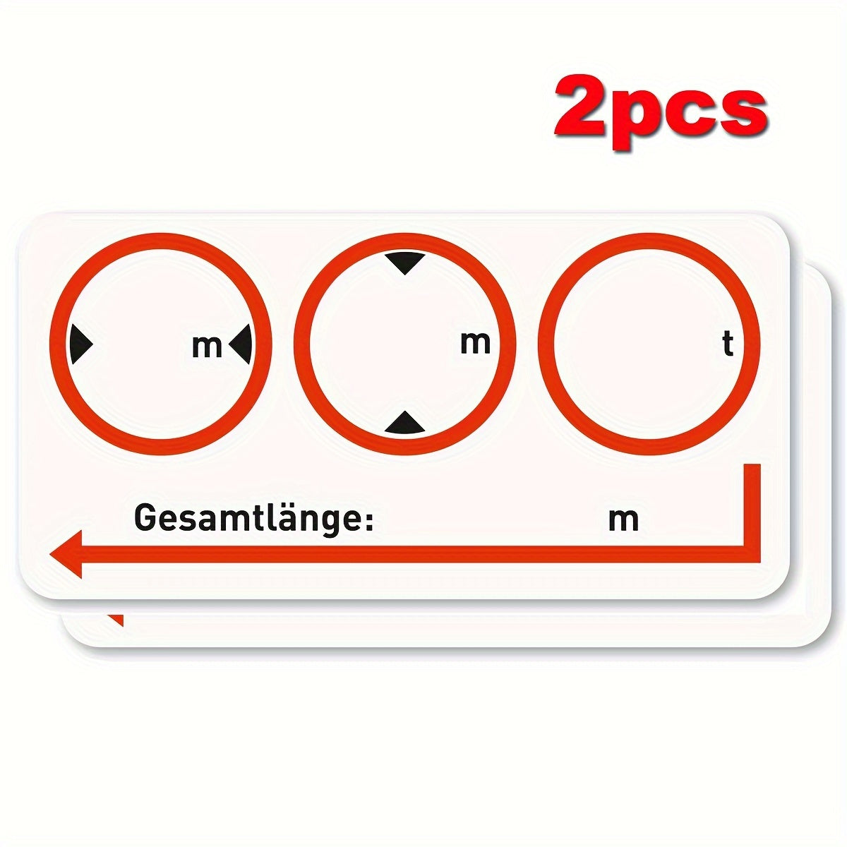 2-Pack PVC Vehicle Dimension Labels Self-Adhesive Car Size Stickers Glossy