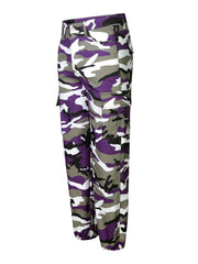 Women's Plus Size Camo Cargo Pants Stretch Denim Street Style Workwear Trousers