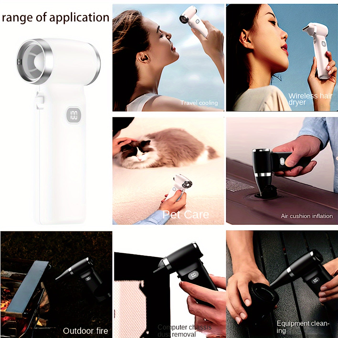 Portable Turbo Jet Fan 110,000 RPM USB Rechargeable Dusting and Cooling