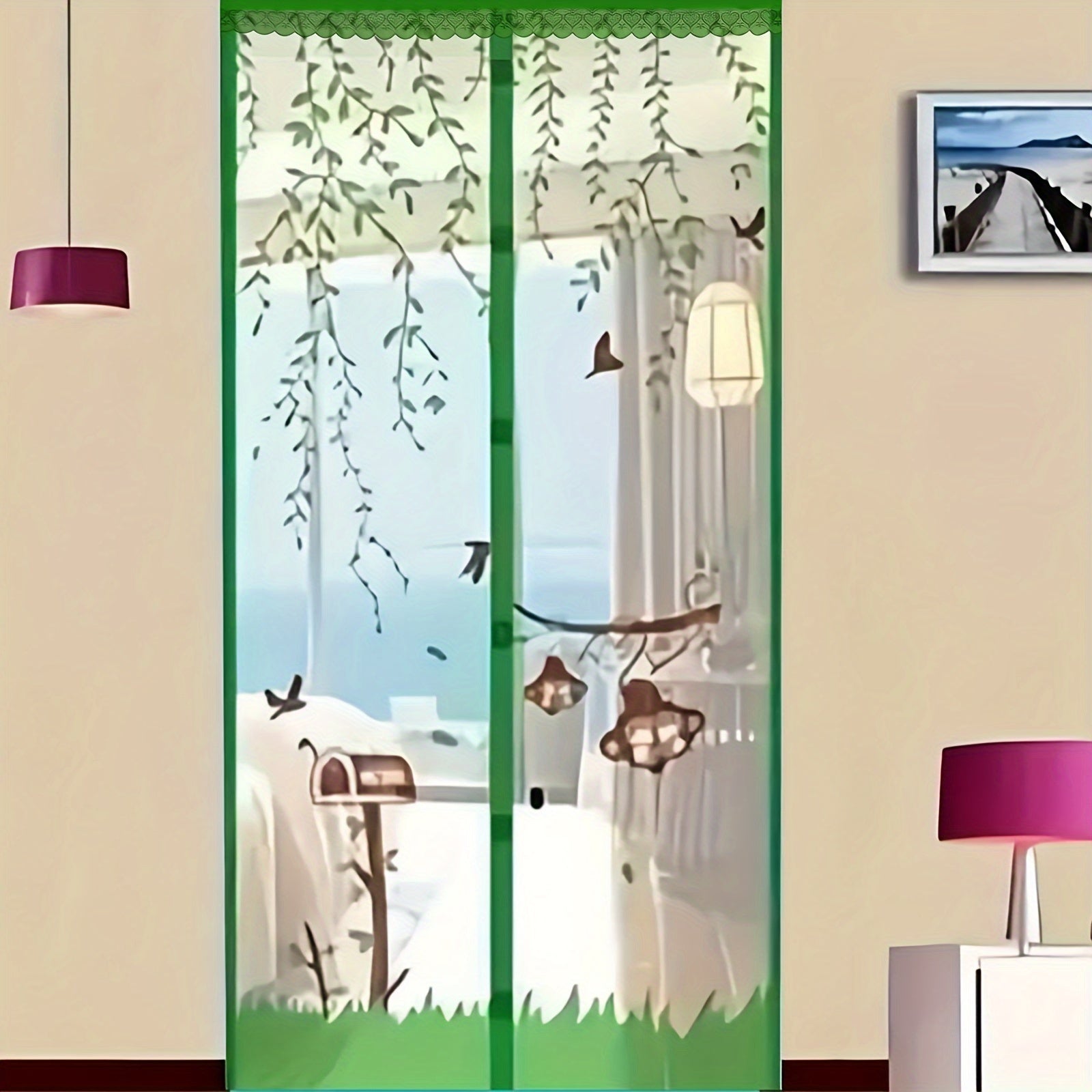 Magnetic Mesh Curtain with Magic Tape for Mosquito Prevention and Summer Use in Bedrooms and Homes