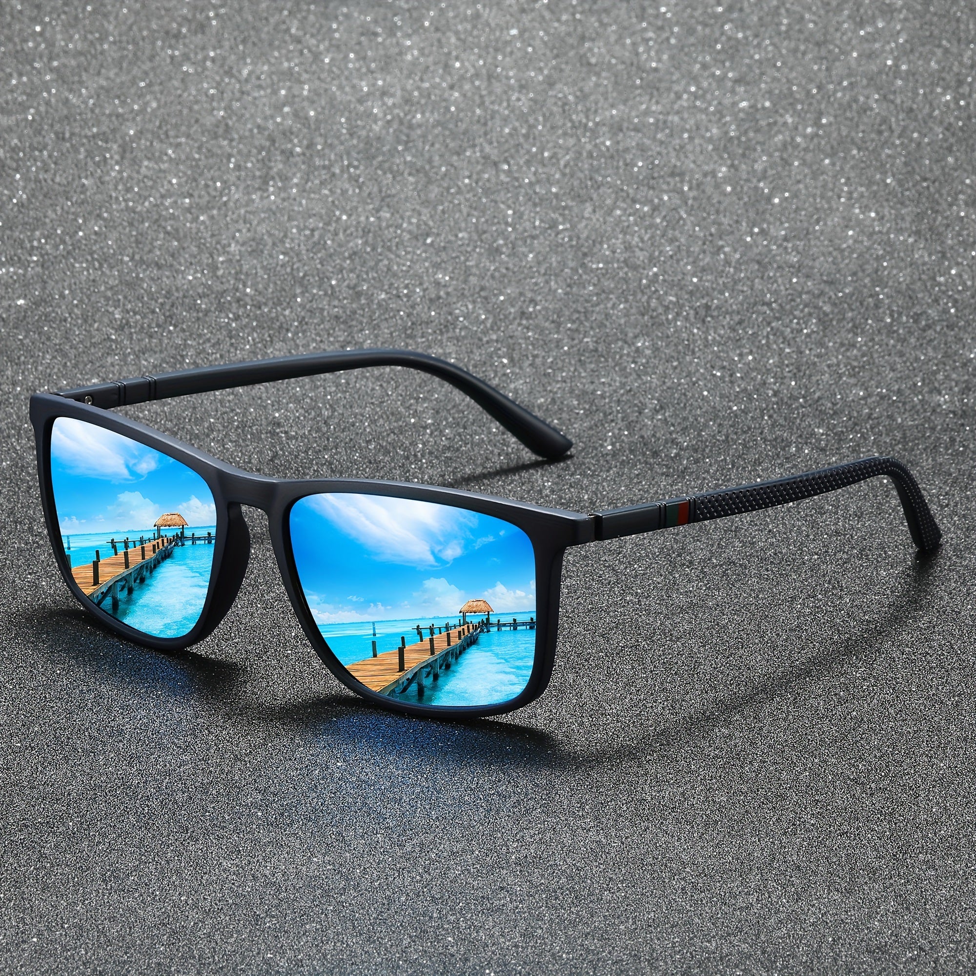 Square Unisex Sunglasses for Outdoor Sports Driving Fishing Photo Prop