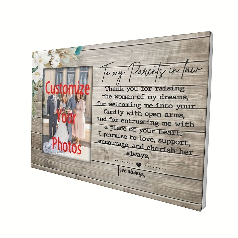 Lienzo de fotos personalizado como regalo de boda para suegros 29,97x39,88cm