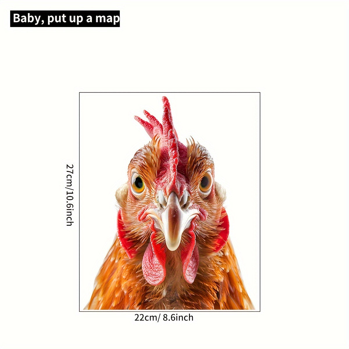 Humorous Chicken Head Window Sticker Durable PVC Easy to Apply Home Decor