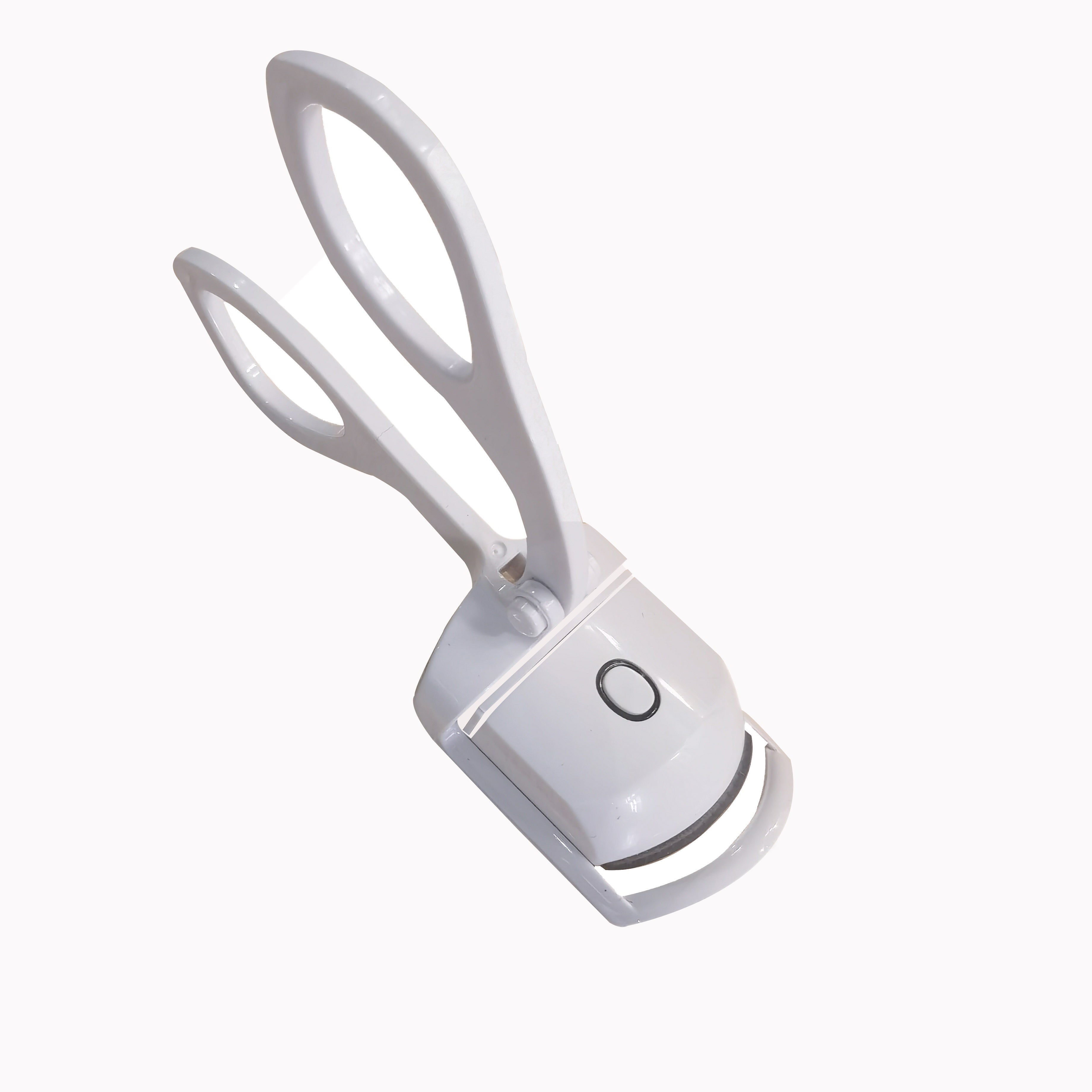 Rechargeable Electric Eyelash Curler White Pink Silicone Clip 10-Second Preheat