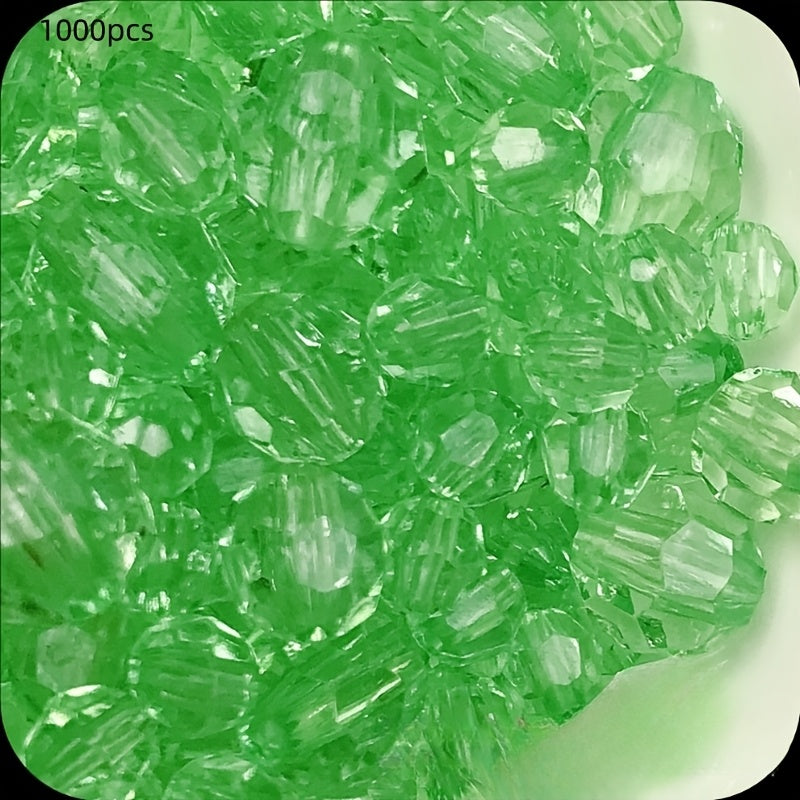 1000 piezas de cuentas de esquina de acrílico transparente de 6mm para bricolaje, joyería y decoración del hogar