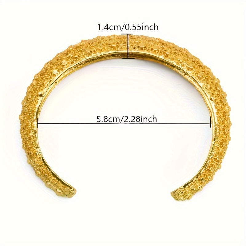 Set of 4 Gold-Plated Zinc Alloy Bangles with Dubai Ball Design for Women