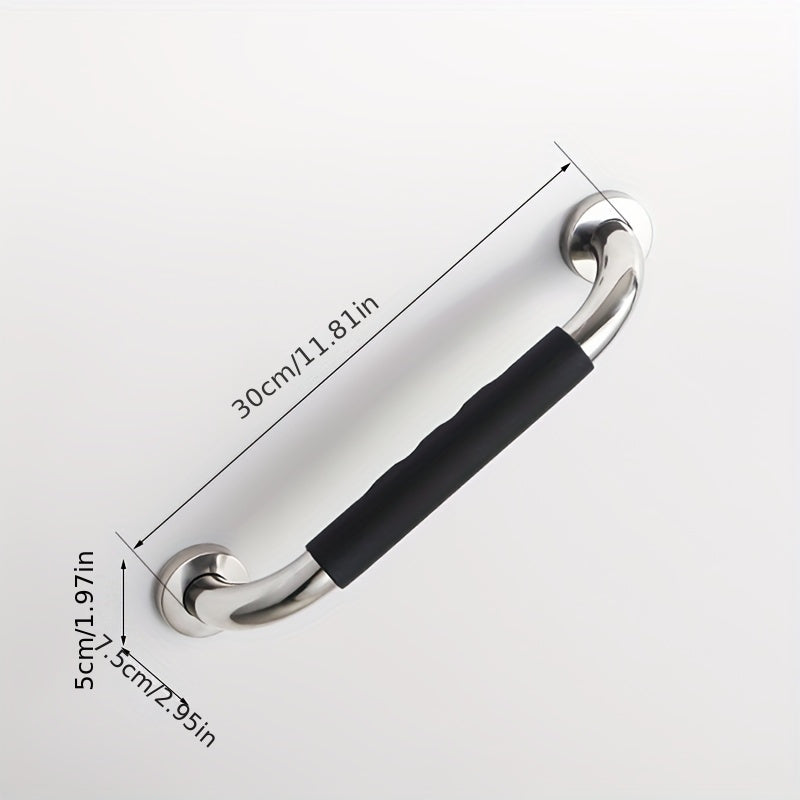 Silliq zanglamas po'latdan yasalgan hammom qo'l tutqichi, xavfsizlik va qulaylik uchun silikon tutqich bilan.