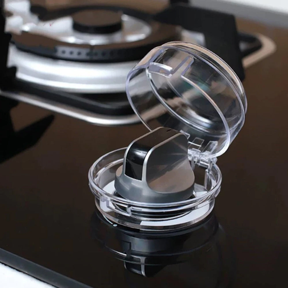 Set of 8 Gas Stove Knob Covers Plastic Safety Protects Cookware for All Ovens