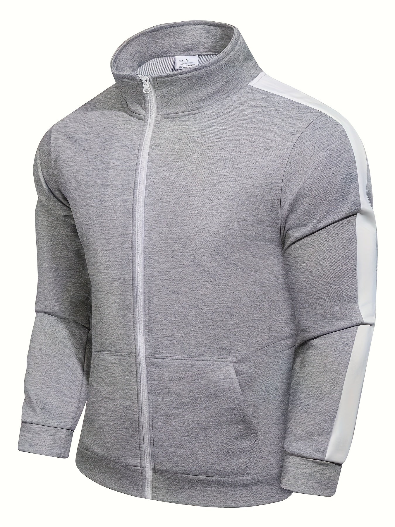 Men's Casual Color Block Sports Set Full Zip Jacket and Drawstring Pants Polyester Breathable