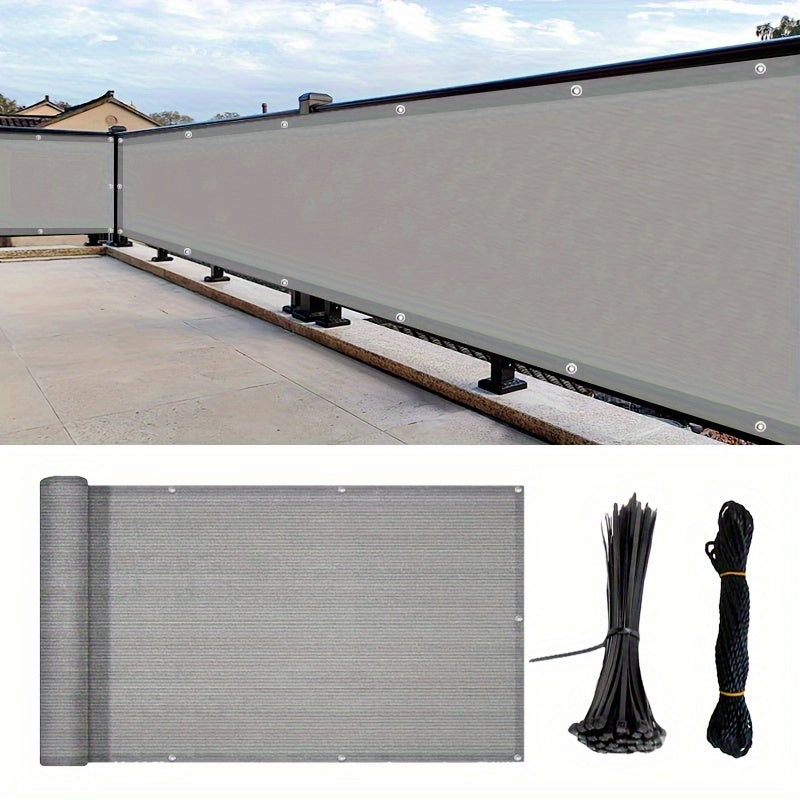 Black Dark Gray HDPE Privacy Screen for Balcony Porch Deck with Cable Ties