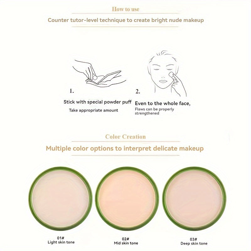 Women Foundation Powder Hydrating Oil-Control Natural Finish 15g Shades