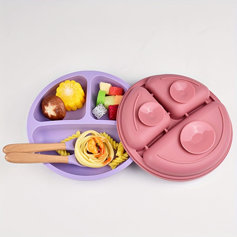 Juego de vajilla de silicona para niños pequeños, 8 piezas, incluye plato, cuenco, cuchara, tenedor, pajita, taza, babero, libre de BPA, no tóxico, apto para lavavajillas, para edades de 0 a 3 años