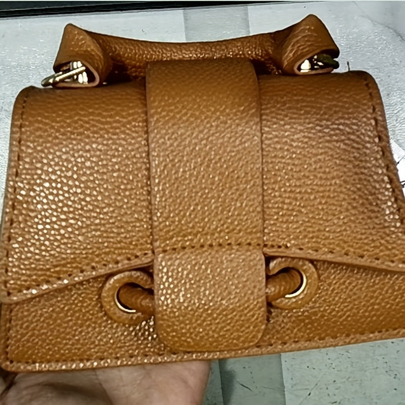 Женская стильная мини-сумка через плечо, маленький квадратный дизайн в однотонном цвете с магнитной застежкой и регулируемым плечевым ремнем, идеально подходит для повседневного использования и поездок на работу.