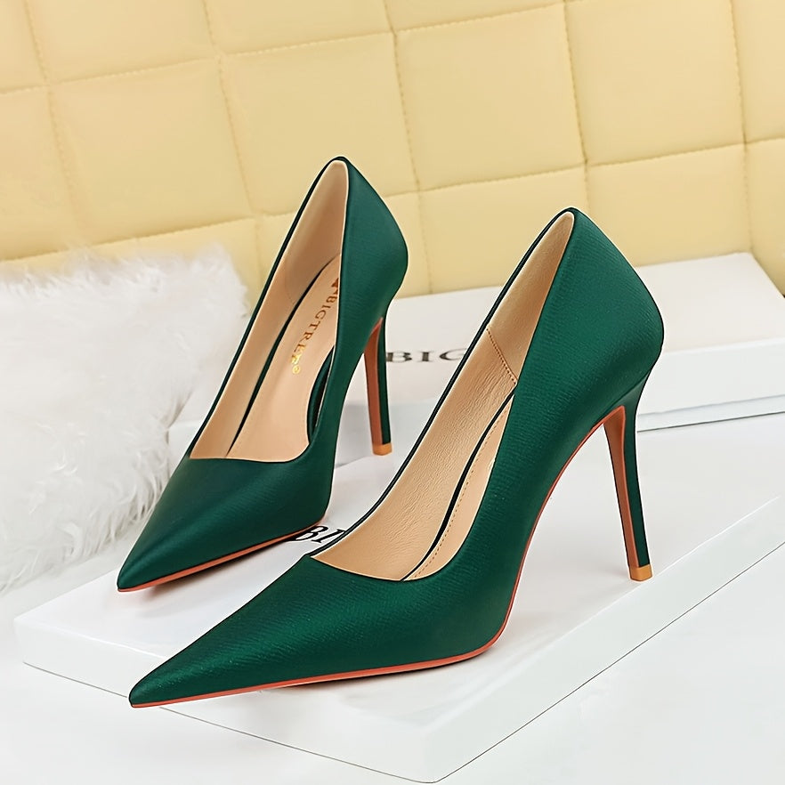Women Emerald Green Pointed Toe Stiletto Heels Dress Shoes for Parties Wedding Night Out