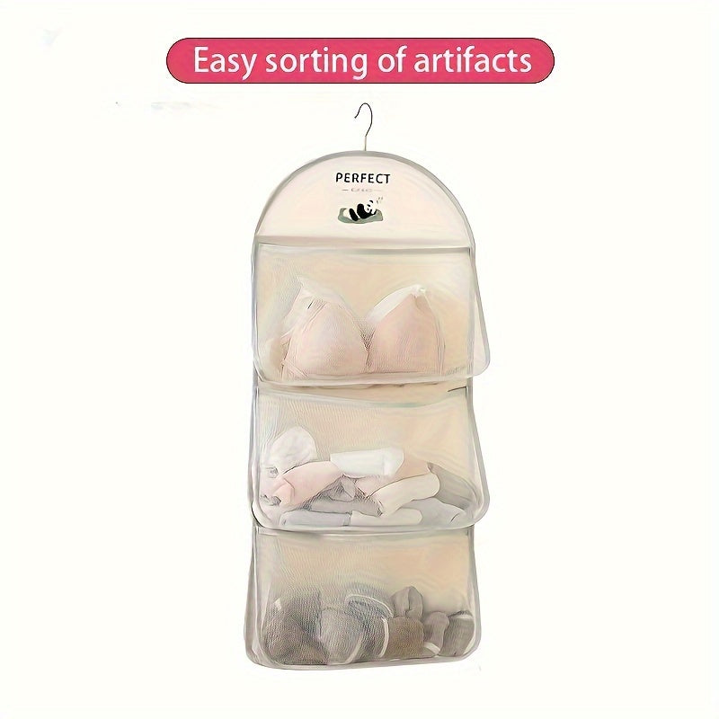 Breathable Mesh Hanging Storage Bag for Clothes Socks Underwear Organizer