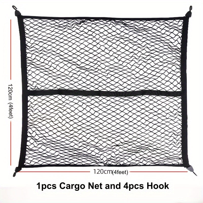 Universal Heavy Duty Elastic Cargo Net for Trucks SUVs Trailers 3.3x4 to 5.8x7
