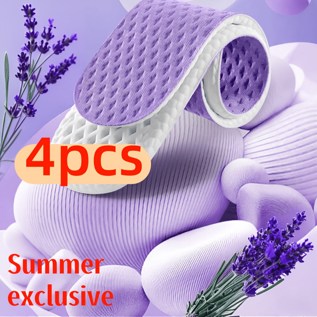 Unisex Sports Insoles Shock Absorbing Breathable Memory Cushioned 4 Pairs