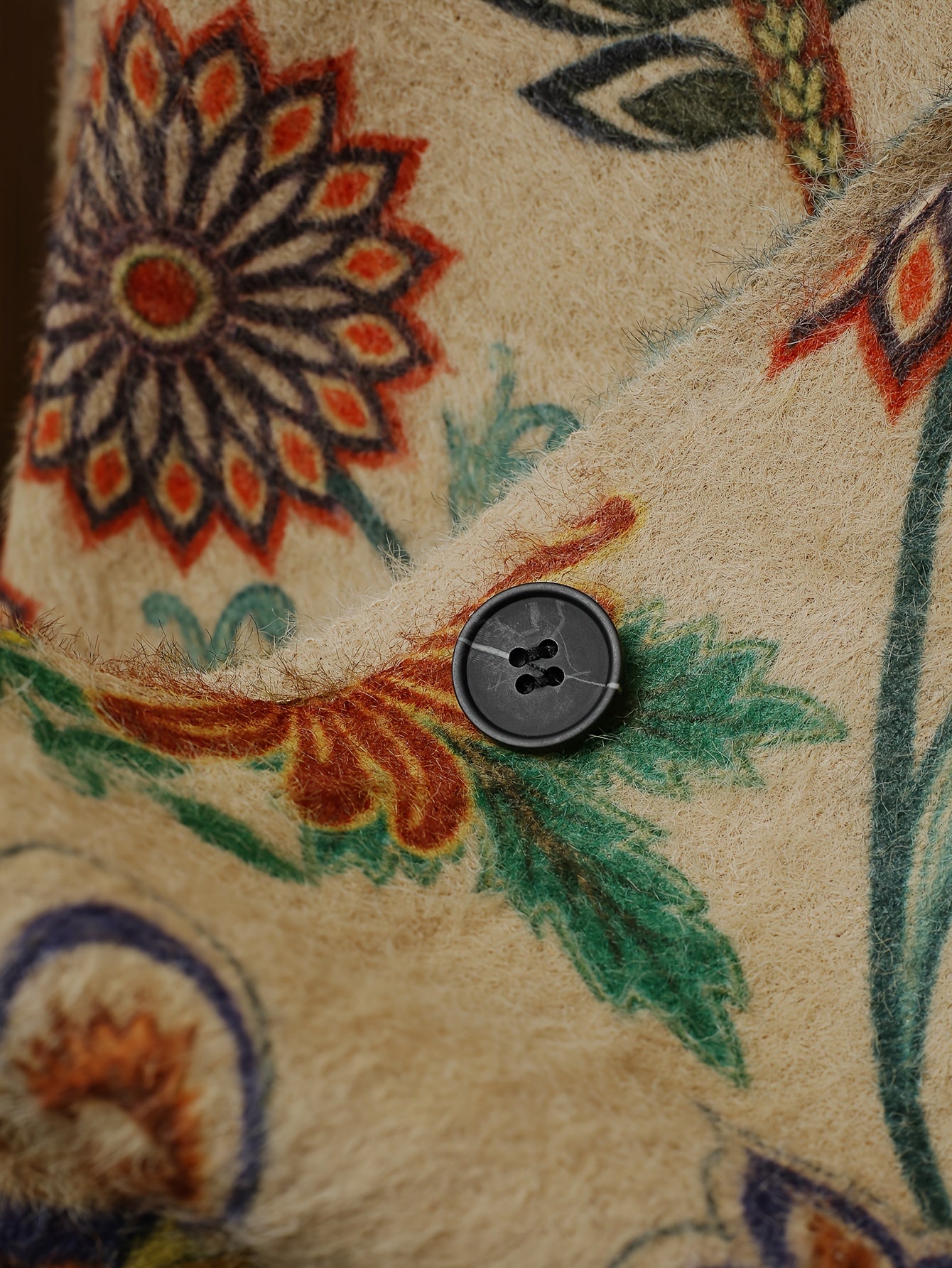 Plus Size Women's Autumn Winter Floral Print Cardigan Long Sleeve Open Front Sweater