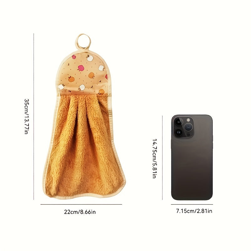 Juego de cinco toallas colgantes de algodón y poliéster con patrón de frutas