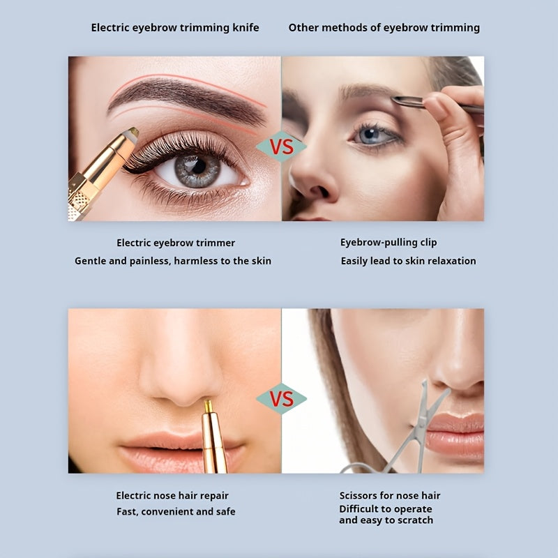 Портативный 4-в-1 электрический триммер для удаления волос на теле с перезаряжаемой батареей USB