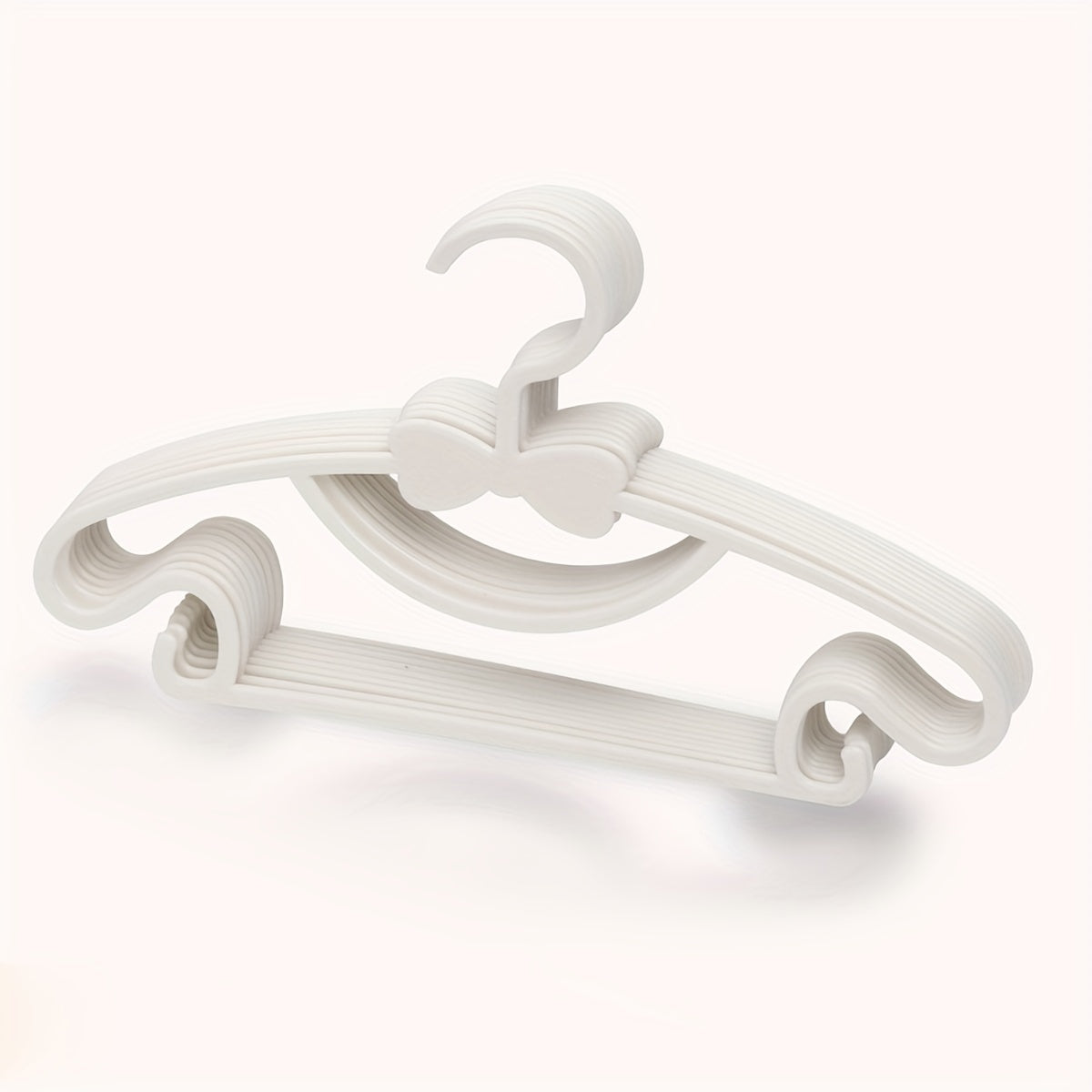 Set of 10 White Bowknot Clothes Hangers for Nursery and Home Organization
