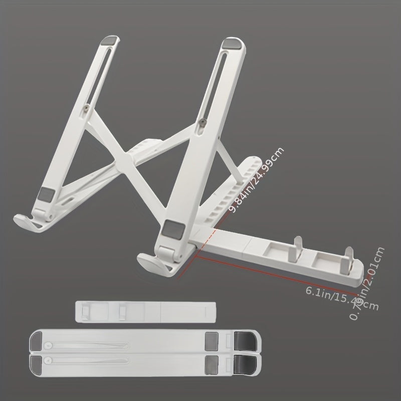 Adjustable White Laptop and Tablet Stand with Dashboard Mount Waterproof Foldable and Height Adjustable