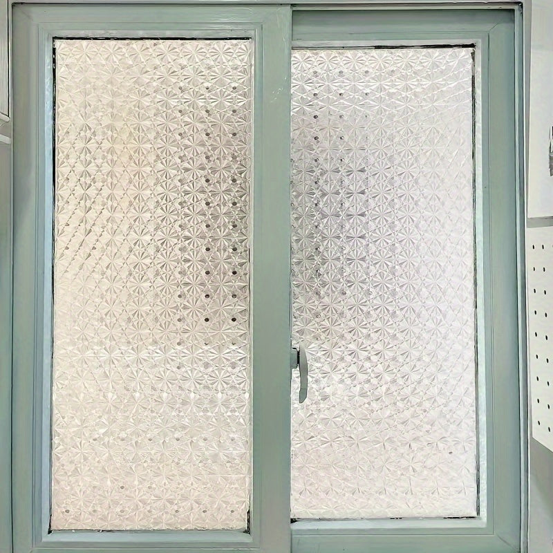 Decorative Diamond Pattern Privacy Glass Film 10mil PVC Static Cling for Home Office