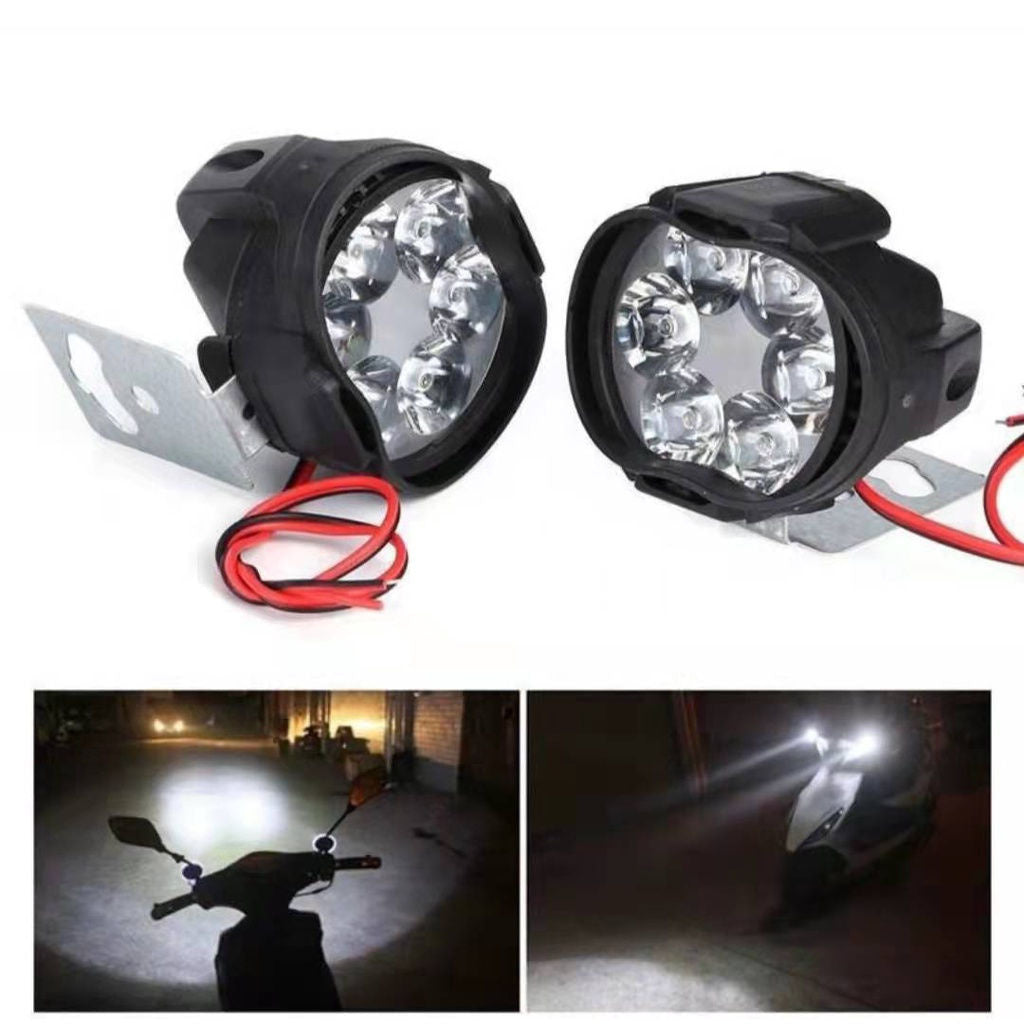 2PCS White 6LED Motorcycle Light Bar with Switch for Cars and Trucks