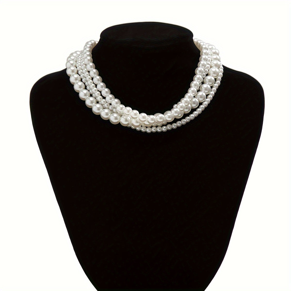 Beaded Layered Necklace with Adjustable Tie Closure for Women