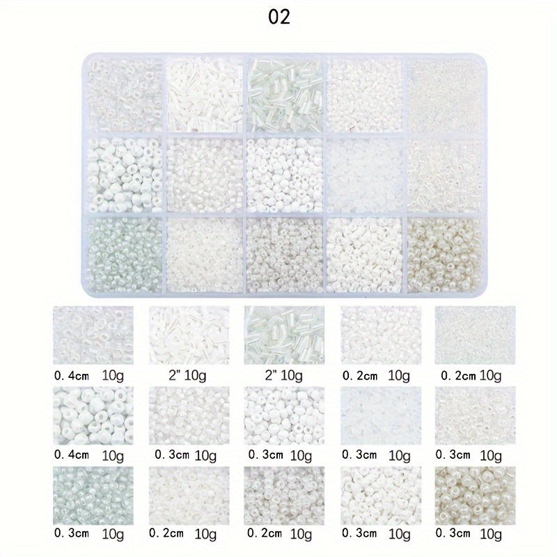 15 Solid Color Bead Grid Set for Jewelry Making for Necklaces Bracelets and Keychains