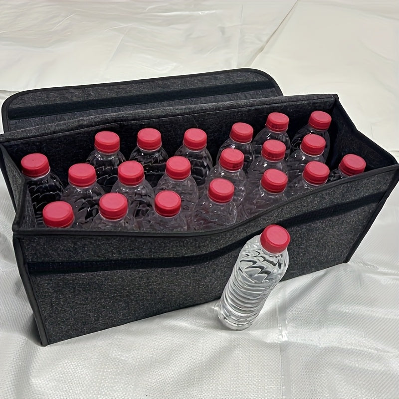 Cubo de almacenamiento para coche, organizador plegable de fieltro, bolsa de almacenamiento para vehículo