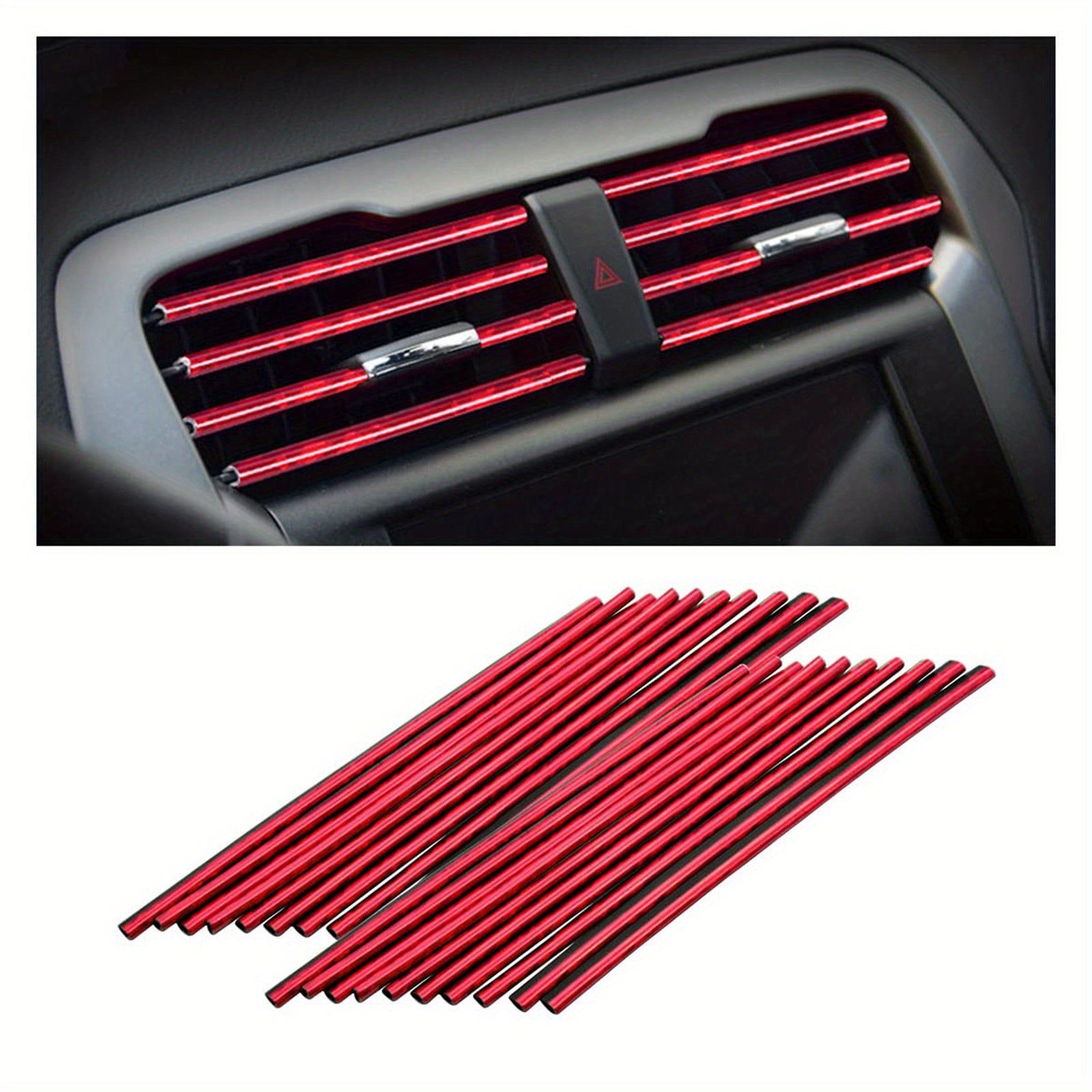 20pcs Universal Car Air Vent Decorative Strips Waterproof Bendable Vent Trim