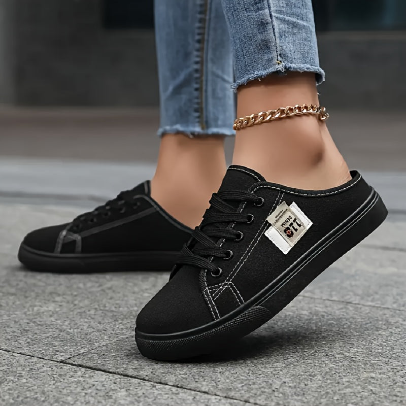 Women Casual Shoes Round Toe All-Season Fabric Upper Solid Color