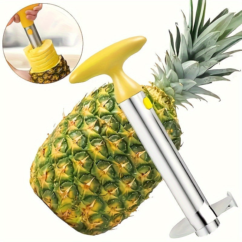 Stainless Steel Pineapple Corer and Slicer, Rustproof, Easy to Use, Detachable Handle