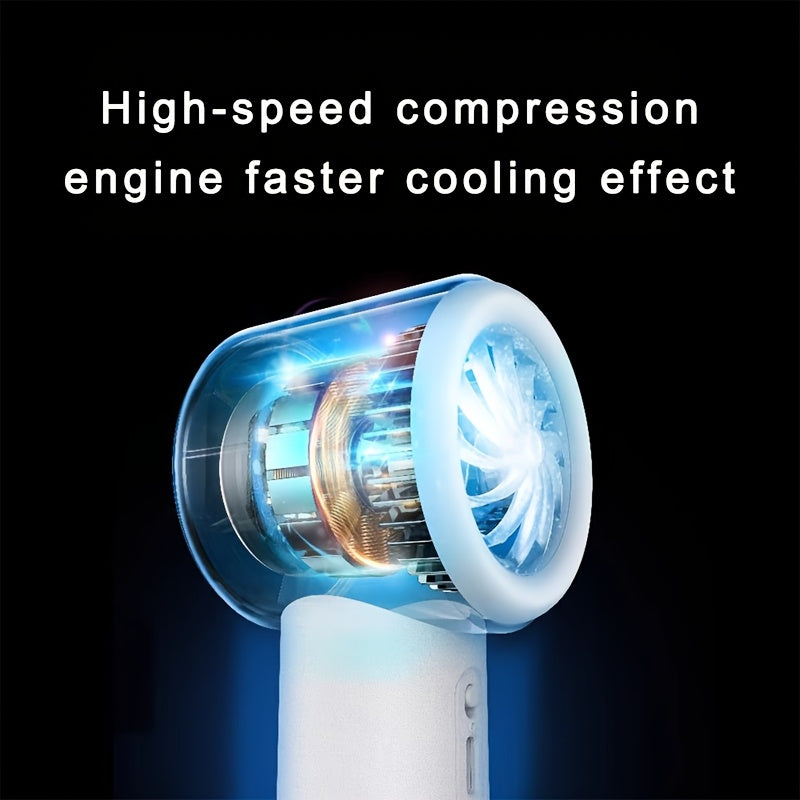 Portable Handheld Fan 13000rpm Ultra-High Speed Rechargeable Power Bank Compact Lightweight