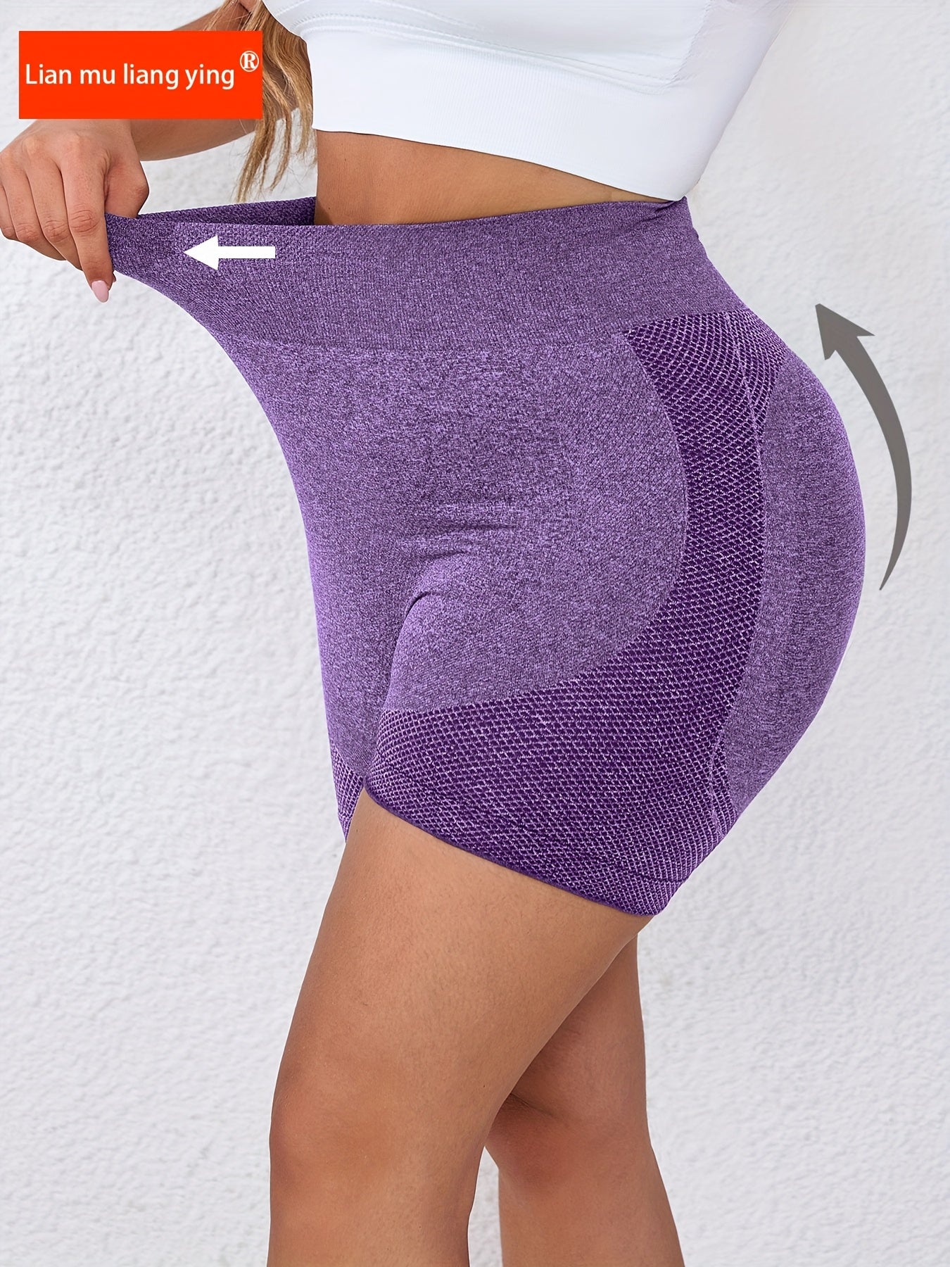 Plus Size High-Waisted Yoga Shorts Women Moisture-Wicking Breathable
