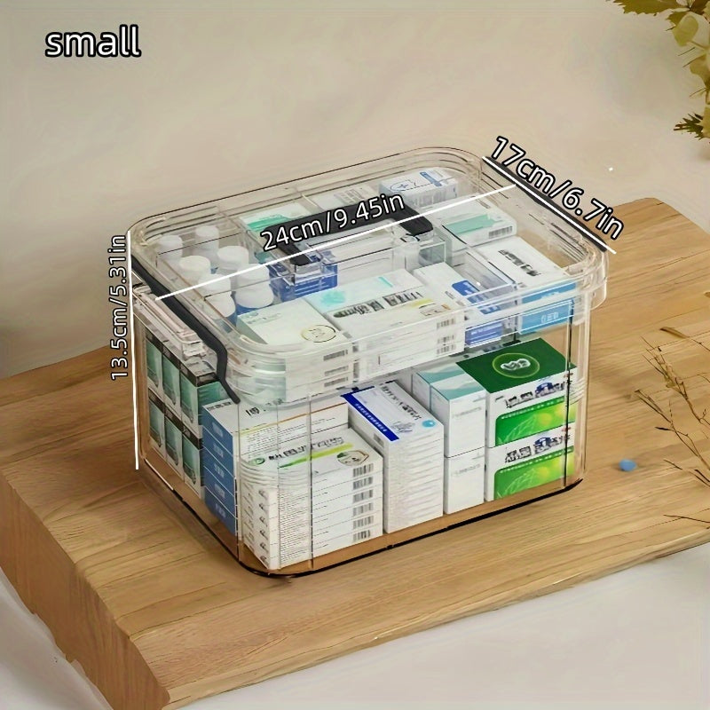 Toza suv o'tkazmaydigan plastmassa saqlash qutisi kvadrat klip bilan yopiladigan qopqoq bilan uy xo'jaligi uchun dorilarni tashkil etish