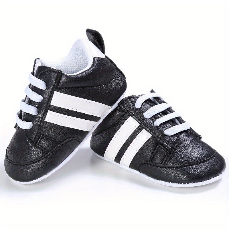 Infant Soft Bottom Stripes Light-Up Sports Shoes for Newborns Spring Fall