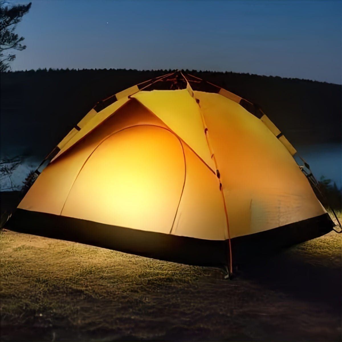 4-Person Waterproof Pop-Up Tent with Fiberglass Poles Oxford Cloth for Camping Hiking Beach